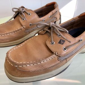 Sperry Top-Sider Lanyard 2-Eye Boat Shoes Tan Leather Men’s Size 10.5 W 0777924